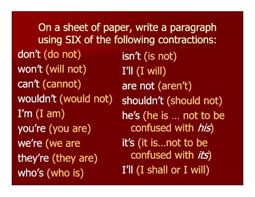 When to use Apostrophes: - Ventura College