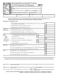 RI-1120S Rhode Island Business Corporation Tax Return