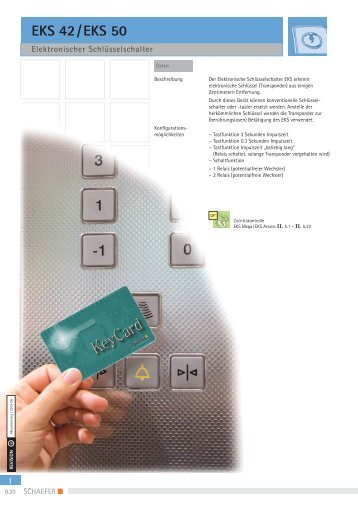 Elektronischer Schlüsselschalter EKS 42 / EKS 50 - SCHAEFER