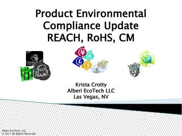 Product Environmental Compliance Update REACH, RoHS ... - SMTA