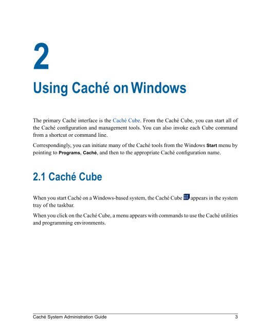 Caché System Administration Guide - InterSystems Documentation