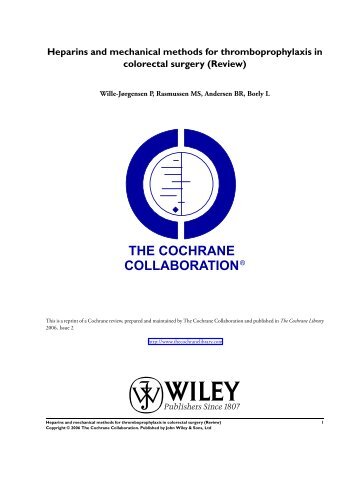 Heparins and mechanical methods for thromboprophylaxis in ...