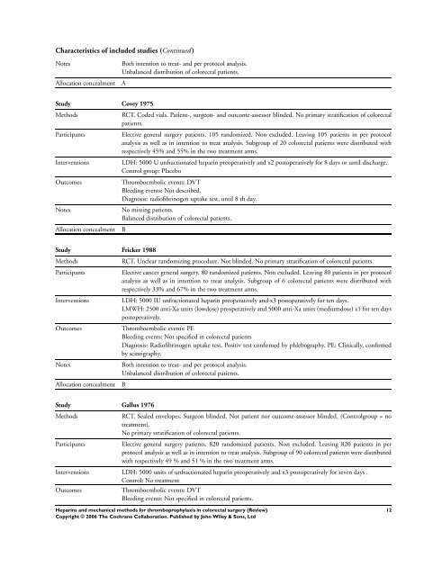 Heparins and mechanical methods for thromboprophylaxis in ...