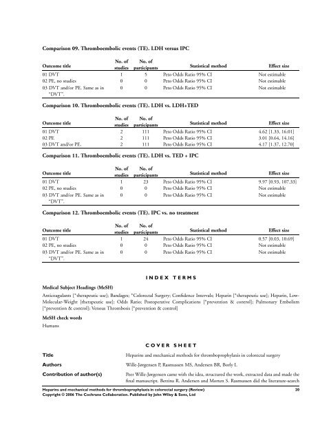 Heparins and mechanical methods for thromboprophylaxis in ...