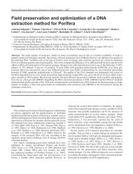 Field preservation and optimization of a DNA ... - Porifera Brasil