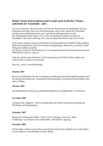 Rückblick 2007/2008 - Tennis FSV Deufringen