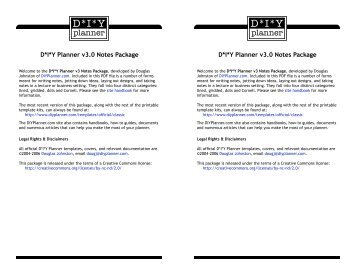 D*I*Y Planner v3.0 Notes Package D*I*Y Planner v3.0 Notes Package