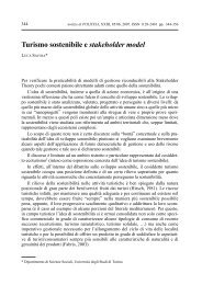 L. Savoja, Turismo sostenibile e stakeholder model, n. 85 ... - Politeia