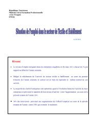 Etude sur l'emploi dans le secteur du 