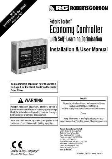 Economy Controller Installation and User Manual - Roberts Gordon