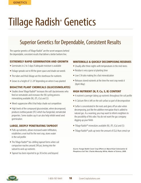 Tillage RadishÂ® Resource Guide - Cover Crop Solutions