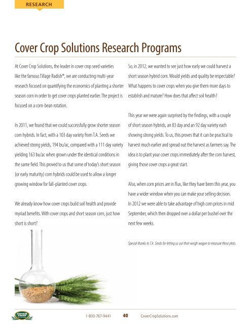 Tillage RadishÂ® Resource Guide - Cover Crop Solutions
