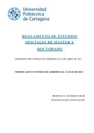 Reglamento de estudios oficiales de Master y Doctorado en la UPCT