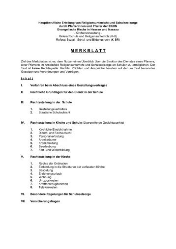 Merkblatt hauptamtliche Schulpfarrer/-innen - RPI der EKHN