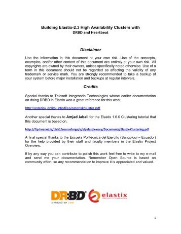 Building Elastix-2.3 High Availability Clusters with DRBD and ...