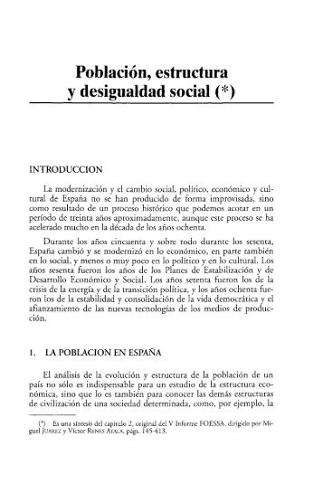 Población, estructura y desigualdad social (*)