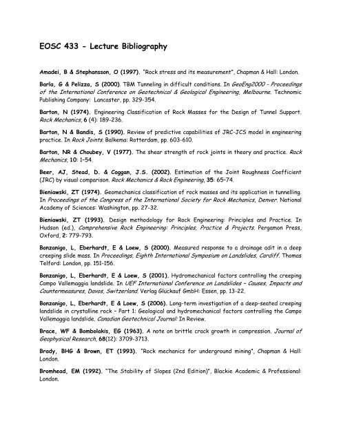 EOSC 433 - Lecture Bibliography - Earth and Ocean Sciences ...