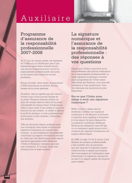 juin 2007 - Ordre des évaluateurs agréés du Québec