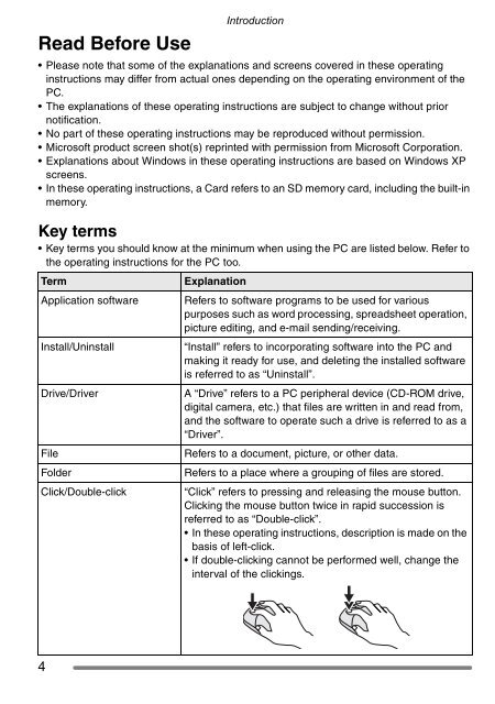 For Digital Camera PC Connection - Operating Manuals for ...