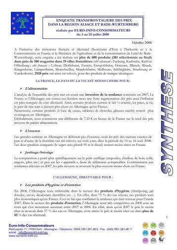 SynthÃ¨se du rapport - Centre EuropÃ©en de la Consommation