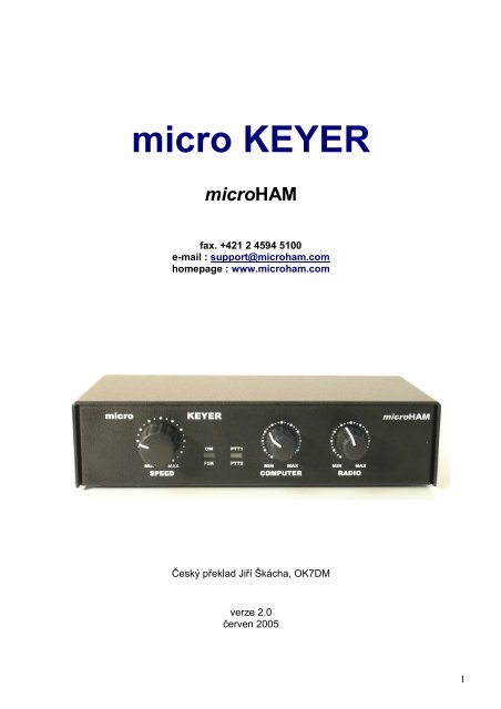 micro KEYER manual - microHAM