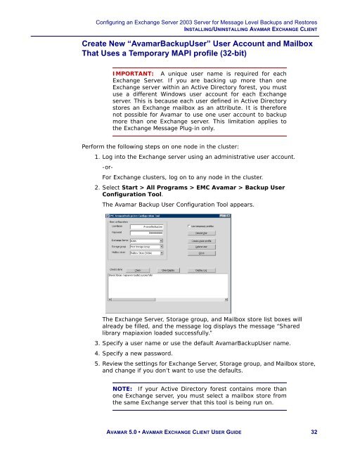 Avamar 5.0 Exchange Client User Guide.pdf - EMC Community ...