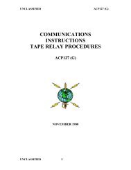 COMMUNICATIONS INSTRUCTIONS TAPE RELAY PROCEDURES