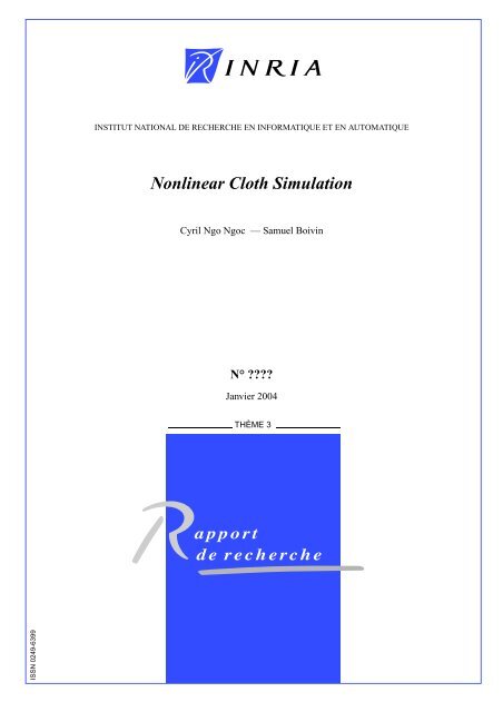 Nonlinear Cloth Simulation - dgp