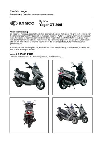 Yager GT 200i - Scootershop-Dresden