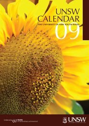 Calendar - UNSW Handbook - University of New South Wales