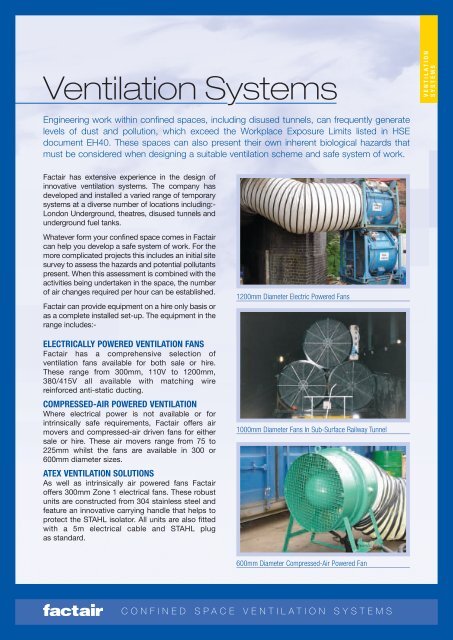 Confined Space Ventilation Brochure - Factair