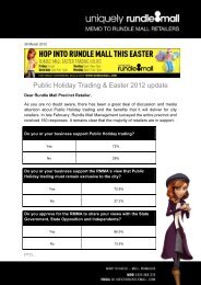 Retailers Memo Easter Trading Hours - Rundle Mall