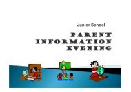 Junior school Information evening powerpoint - Doncaster Primary ...