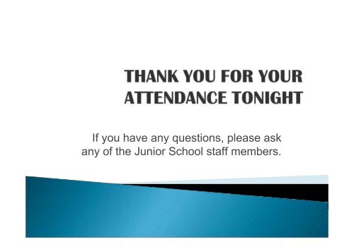 Junior school Information evening powerpoint - Doncaster Primary ...