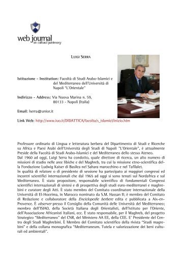 paolo biagi - web journal - UniversitÃ  degli studi di Napoli L'Orientale