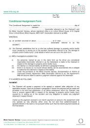 Conditional Assignment Form - the Motor Insurers' Bureau