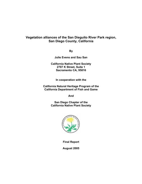 Vegetation alliances of the San Dieguito River Park - California ...