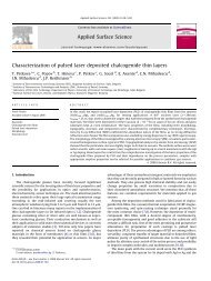 Characterization of pulsed laser deposited chalcogenide thin layers ...