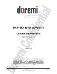 DCP-2000 and DCP-2K4 User Manual - Doremi Labs