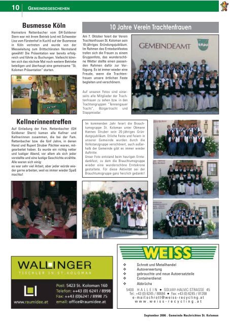 Gemeindezeitung Herbst 2006 (0  bytes) - St. Koloman