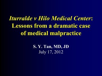 Iturralde v Hilo Medical Center