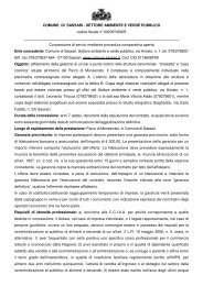 settore ambiente e verde pubblico - Comune di Sassari