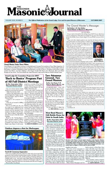 WMJ Oct 2007 - Freemasons of Wisconsin