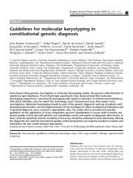 Guidelines for molecular karyotyping in constitutional ... - EuroGentest