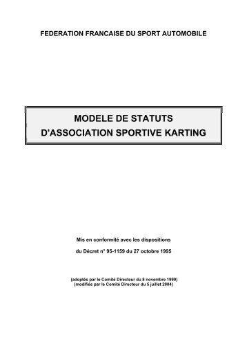 MODELE DE STATUTS D'ASSOCIATION SPORTIVE KARTING - FFSA