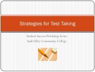 Strategies for Test Taking - Sauk Valley Community College