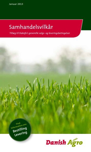 og leveringsbetingelser - Danish Agro
