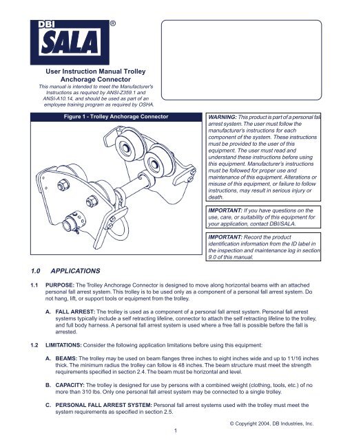 Anchorage Connector Instructions - Flexible Lifeline Systems