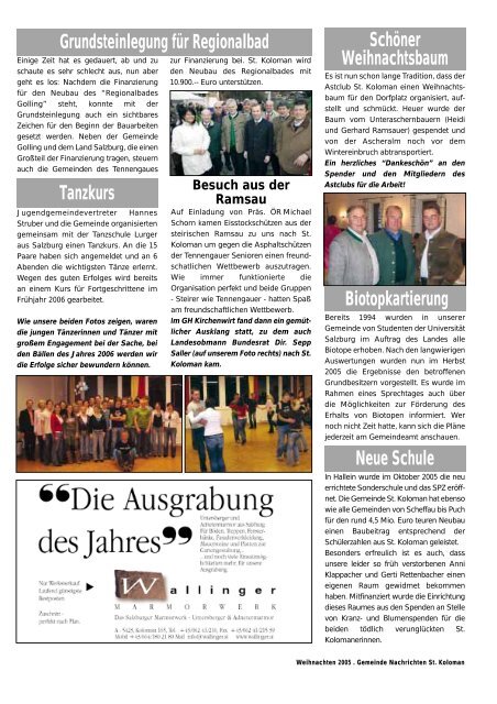 Gemeindezeitung Winter 2005 (0 bytes) - St. Koloman