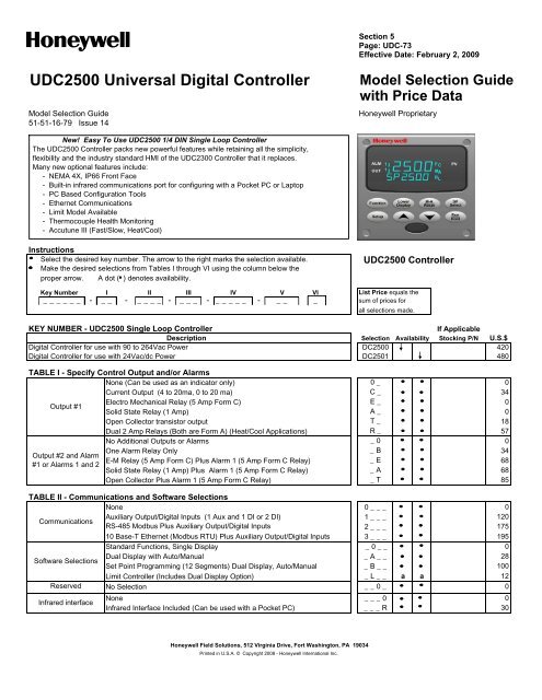 UDC2500 Universal Digital Controller - Categories On Acme Control ...